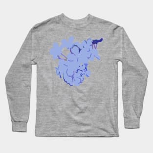 Abstract Blue Flowers Long Sleeve T-Shirt